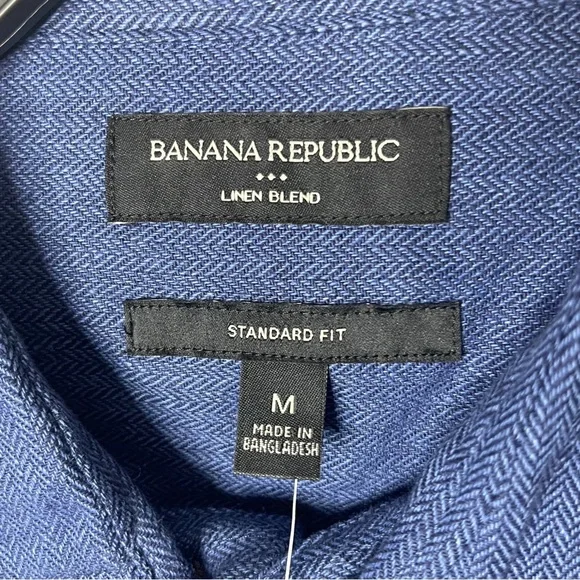Banana Republic 2pc Linen Set Men’s M 31x30 Blue Shirt Jacket & Pants Flat NWT